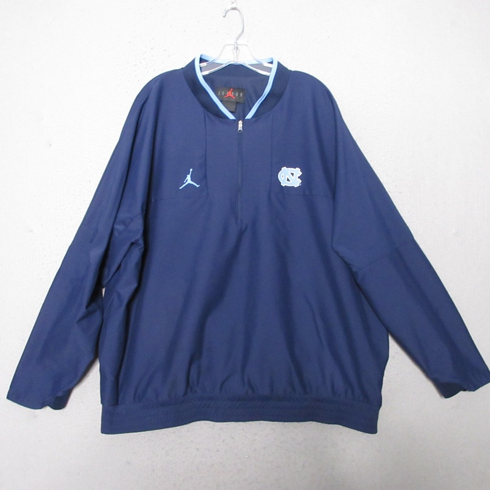 Jordan Jumpman UNC Tar Heels Jacket Windbreaker Pullover Men XXL Blue 1/4 Zip